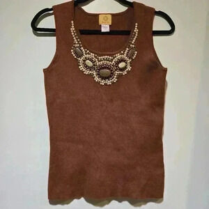 Ruby Rd. Bohemian Sleeveless Top Brown Size M